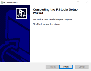 Finish RStudio installer