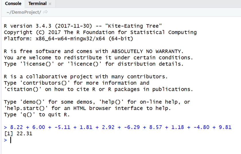 Adding 10 Numbers In RStudio